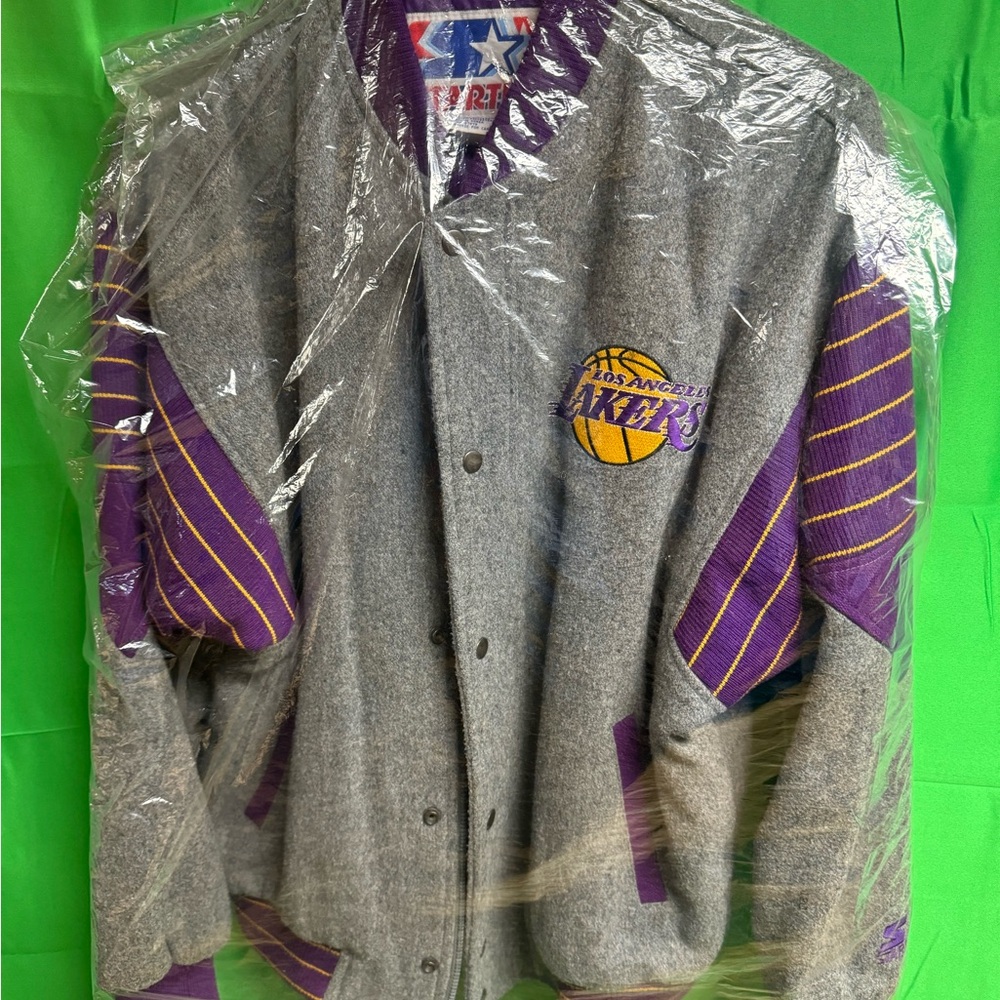 STARTER Gray and Purple Lakers Jacket